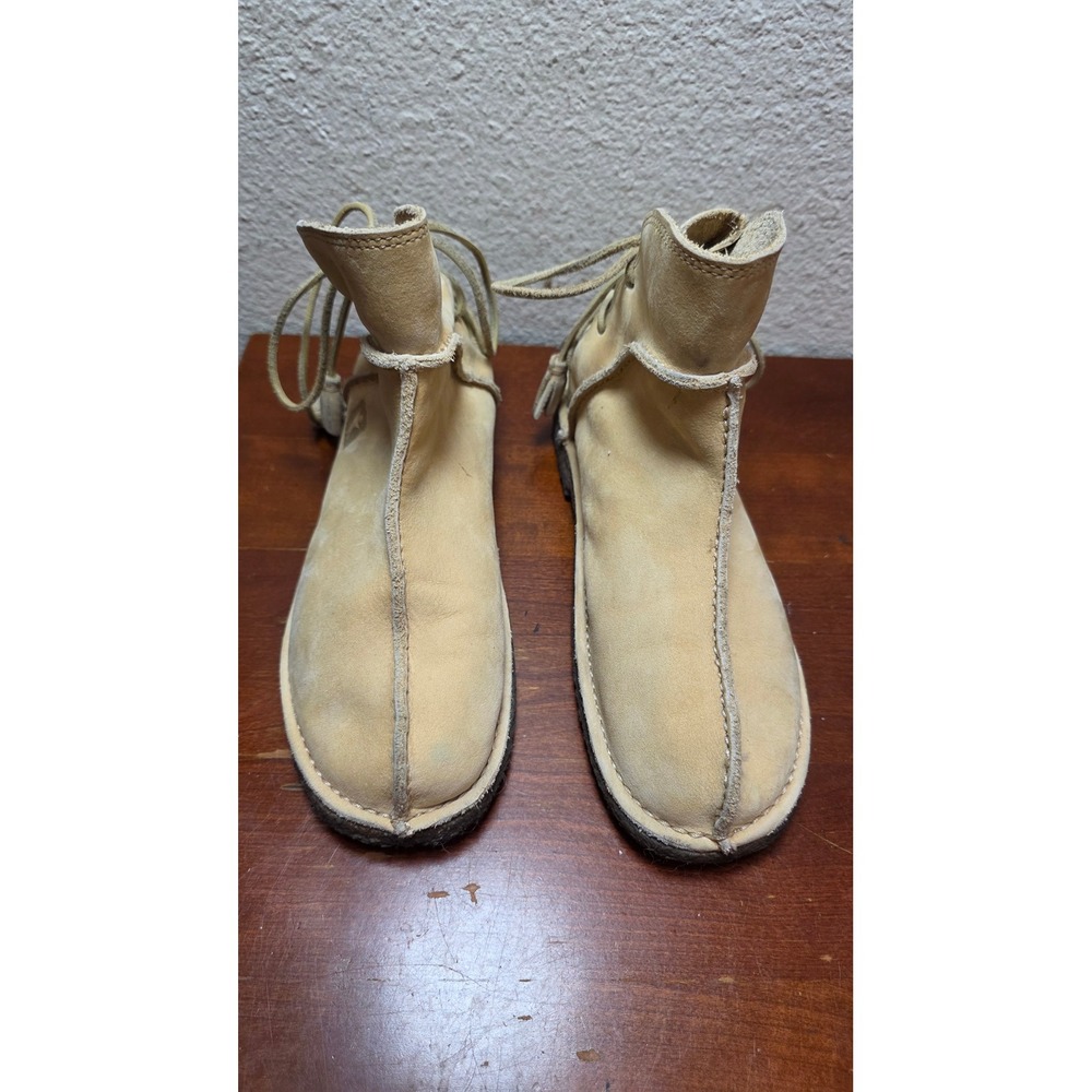 Baffin Indie Pure-W005 Boots Women 8 Tan‎ Suede Lace Up Tassel Moccasin Ankle
